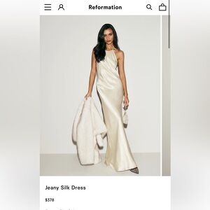 NEW Reformation Jeany Silk Dress
